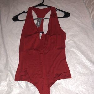 NWT orange red bodysuit